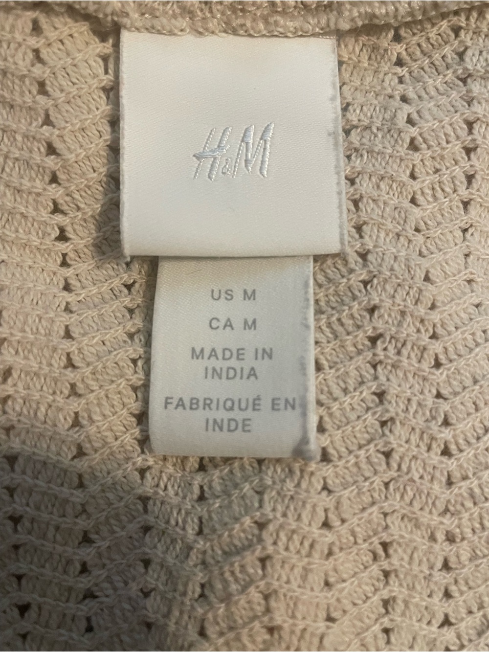 100% Cotton Crochet Yoke Spaghetti Strap Tank Top - Cream - Picture 4 of 5